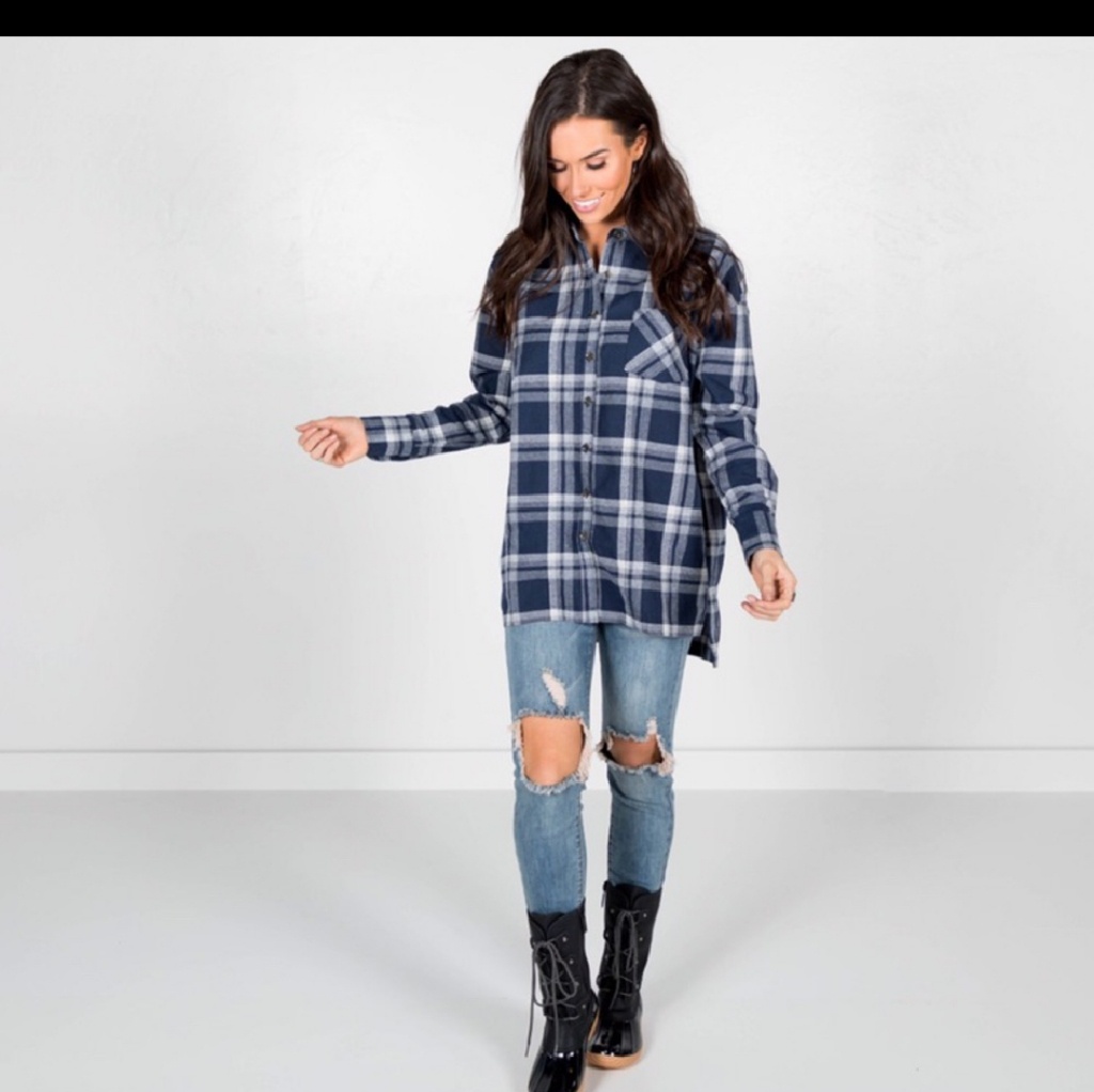 Nwt Stevie Hender Shop Stevie Button Plaid Shirt
